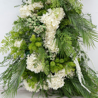 Arche de fleurs artificielles en soie d'hortensia vert et blanc pour toile de fond de mariage, fête, guirlande florale de fenêtre pour location événementielle
