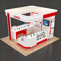 Marque Mobile affichage téléphone kiosque centre commercial pour Shopping LED éclairage verre vitrine vente au détail centres commerciaux téléphone réparation kiosque
