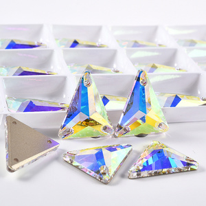BOBOHOO Rhinestones al por mayor, nuevos, 5A, biselados, en forma de lágrima, Nevette, Rivoli, ovalados, de cristal cosmético AB, para coser, K9, para vestidos - Product Image 4