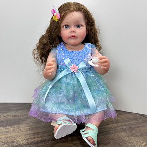 55CM Reborn Baby Doll Hand Painted Realistic Newborn Girl Doll With Sequined <b>Dress</b> - Product Image 6