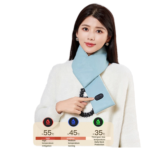 <b>USB</b> Charging Far Infrared Electric <b>Heated</b> Scarf 3-Speed Massager Neck Wrap Fleece Washable CE Certified Winter Women's Neck - Product Image 1