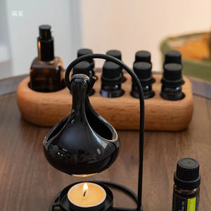 Articles de cadeaux personnels Aroma Huile essentielle Brûleur de bougie en céramique Ménage Bougie Lampe Poêle Creative Noir - Product Image 6