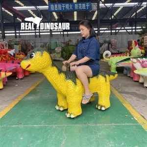 Высокое качество мультяшный стиль детей ездить на машине реалистичные аттракционы динозавров для продажи