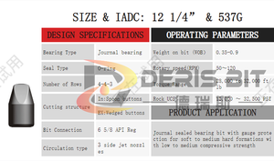 ดอกสว่านไตรโคน <span class=keywords><strong>TCI</strong></span> รุ่น Kingdream Blue 9 7/<span class=keywords><strong>8</strong></span> นิ้ว 12 <span class=keywords><strong>1</strong></span>/<span class=keywords><strong>4</strong></span> นิ้ว IADC 637 น้ำหนัก 537 กรัม สำหรับน้ำมันและก๊าซ - Product Image 3