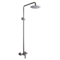 Mitigeur de douche mural moderne à poignée unique, finition chrome, effet pluie, en acier inoxydable 304 brossé, avec cartouche céramique, garantie 5 ans