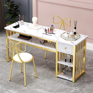 Station de manucure moderne et personnalisée, mobilier de salon, table à ongles en bois, bureau de manucure avec chaise - Product Image 6