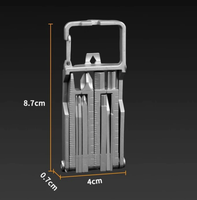 Outil multifonction 12-en-1 personnalisé avec mousqueton, décapsuleur, tournevis, couteau, équipement de camping, kit de survie en plein air
