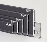 Plinthe de sol moderne en aluminium noir de 100 mm pour cuisine, profilé de finition, moulure de base en aluminium, moulure murale en vinyle, revêtement de sol