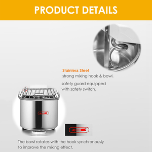 20 Liter 8Kg Spiraal Brood Croissant Baguette Deeg Meel Beslag <span class=keywords><strong>Mixer</strong></span>/<span class=keywords><strong>Mixer</strong></span> Elektrische/Amasadora - Product Image 3