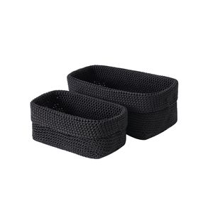 <span class=keywords><strong>Panier</strong></span> de <span class=keywords><strong>rangement</strong></span> de bureau rectangulaire tricoté au crochet à la main avec <span class=keywords><strong>panier</strong></span> de pique-nique de printemps de deux tailles - Product Image 6
