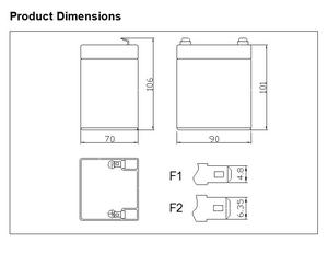 Batterie rechargeable petite taille NT12-4.5 <span class=keywords><strong>12V</strong></span> 4.5Ah, batteries au plomb-acide scellées, sans entretien, <span class=keywords><strong>alimentation</strong></span> <span class=keywords><strong>électrique</strong></span> - Product Image 3