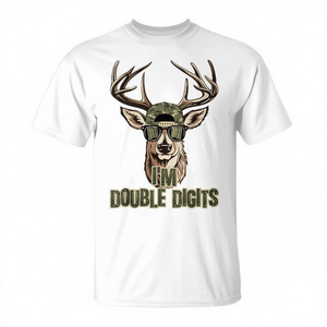 T-shirt Double Digits Deer a maniche corte, girocollo, stampa digitale, regalo di compleanno unisex per bambini - Product Image 2