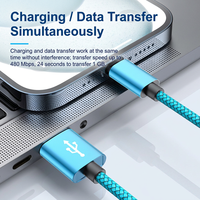 Câble USB tressé USB-C avec cœur en cuivre, durable, anti-emmêlement, charge rapide, transfert de données, plusieurs couleurs – Fournisseur d'usine