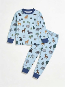 Set Pigiama Estivo per Bambini in Cotone Organico 100% ad Alte Prestazioni, Asciugatura Rapida e Traspirante, Manica Corta, Lavabile - Product Image 2