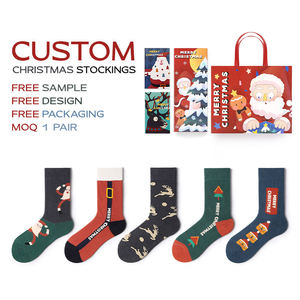 Chaussettes en coton personnalisées, 5 paires, chaussettes de Noël pour hommes, chaussettes fantaisie pour les fêtes, chaussettes formelles, cadeau de Noël d'hiver - Product Image 1