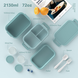 Fabricant professionnel, commande en gros, boîte à lunch bento en plastique hermétique personnalisée, couleur au choix, compatible micro-ondes, avec étiquette privée - Product Image 3