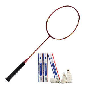 Raket Badminton LingMei, pemukul bulu tangkis asli tegangan tinggi 100% karbon tanpa senar - Product Image 6