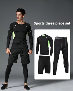 Setelan Olahraga Lima Potong Pria Ukuran Eropa-Amerika, Cepat Kering, untuk Latihan, Fitness di Rumah, Aktivitas Luar Ruangan, Musim Panas <span class=keywords><strong>2</strong></span> 1 - Product Image 4