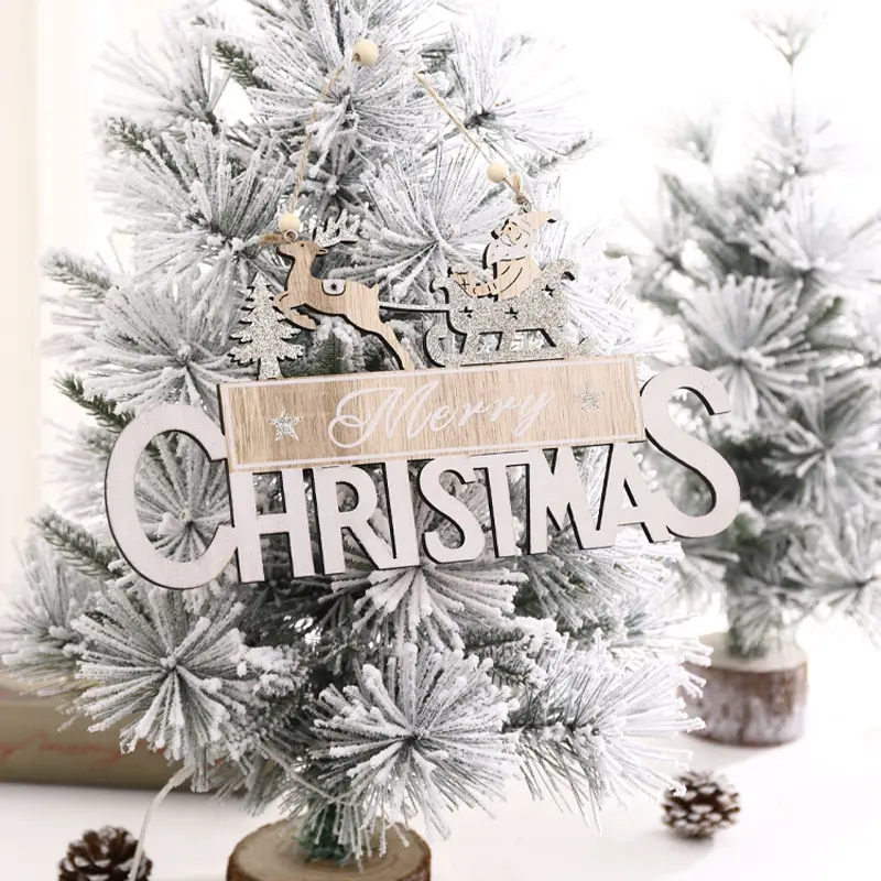 Kerstboom Hanger Oude Man Sneeuwpop Elanden Smeedijzeren Kleine Ornamenten Vermeld Kerst Happy Merk Kerst Hanger