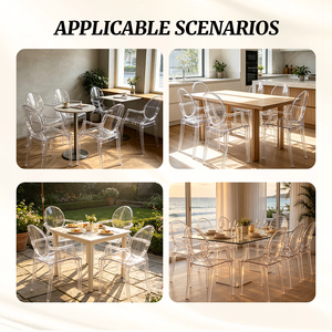 <span class=keywords><strong>Chaise</strong></span> <span class=keywords><strong>Ghost</strong></span> transparente en acrylique cristal moderne sans accoudoirs, style <span class=keywords><strong>Victoria</strong></span> du milieu du siècle, pour événements et mariages, vente en gros - Product Image 5
