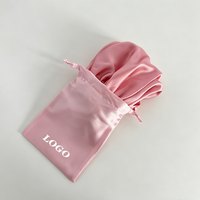 Ensemble de bonnet et pochette en satin soyeux personnalisable, double couche de luxe, pour accessoires capillaires en satin haut de gamme