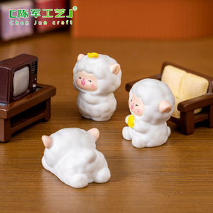 weij Landscape Mignonne petite figurine d'agneau en boîte surprise, Accessoires de décoration de jardin, Maison de poupée, Décoration de voiture et de bureau - Product Image 3