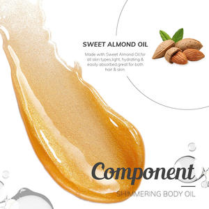 Etiqueta privada Cuerpo brillo maquillaje resaltador Brillo Coco bronceado Aceite brillo líquido spray para piel negra - Product Image 6