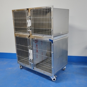 Ağır Hizmet Tipi Paslanmaz Çelik 4 Katlı Köpek Kafesi Büyük/Orta Boy Irklar İçin Hareketli Döner Kilitlenebilir Tekerlekler Kolay Sökülebilir Bölme - Product Image 6