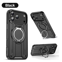 Étui de téléphone magnétique en TPU+PC de qualité militaire avec protection antichute, anneau magnétique intégré et protection complète de l'objectif de l'appareil photo pour la vente en gros
