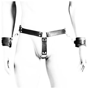 Männer Punk Leder Sex Armbänder Handschellen PU Leder Sexspielzeug BDSM Paar Bondage Ausrüstung Set Keuschheit schloss Sexspielzeug <span class=keywords><strong>Penis</strong></span> Lock - Product Image 3