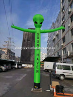 Danseur gonflable extraterrestre en nylon vert, publicité gonflable, tube aérien ondulant à vendre