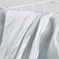 Tissu Hijab en Chiffon de Polyester Jacquard à Rayures Argentées A3, Antistatique et Respirant pour la Confection de Thobe, Jilbab et Vêtements