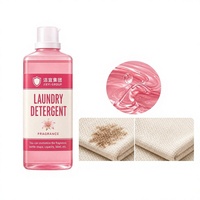 Lessive liquide en verre rose à paroi droite, parfum longue durée, fraîcheur, produits de nettoyage