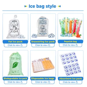 Wholesale Reusable Disposable Biodegradable Custom Print Clear 10lb 25lb Ldpe Plastic Ice Cube Packaging Bag With Drawstring