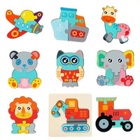 Jouet en Bois Personnalisé pour Bébé Montessori DIY Enfants Éducatif Précoce Transport Animaux Chat Chien Puzzle Jeu de Société