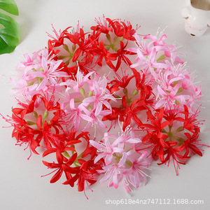Têtes de fleurs artificielles de lys araignées rouges 6 cm en soie pour décoration de mariage et arrangements hôteliers - Product Image 2