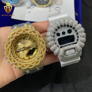 Hochwertiger Hip-Hop-Schmuck VVS Moissanit-Diamant Uhrengehäuse Iced Out Moissanit GA2100 DW6900 Uhren-Zubehör für Lünette - Product Image 4