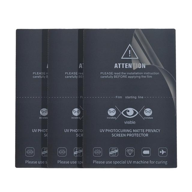 Universal 12*18cm Anti-Peep Anti-Spy Privacy UV Screen Protector Sheet for Mobile Phone Grade AAA 6D Round Angle TPU