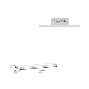 Light Brown Floating Shelf Melamine Set Of 2 <b>Wall</b> Display Shelves - Product Image 4