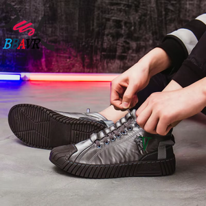 Warm Winter Fashion High-<b>top</b> Casual Soft Breathable Cotton Shoes for Men - Product Image 4