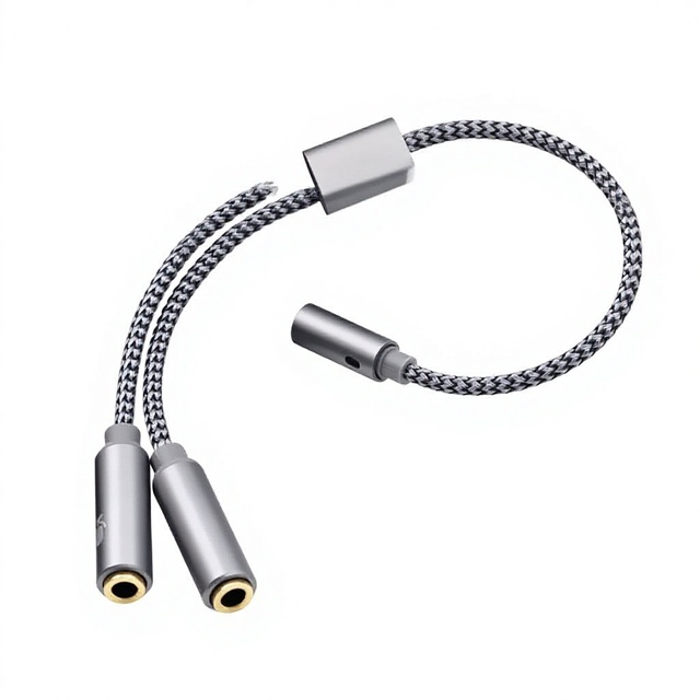 35mm Gold-Plated Tin-Plated Copper One-Two Mobile Phone Computer Headset Microphone Conversion Extended Neutral Audio Adapter