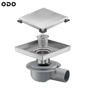 Drain <span class=keywords><strong>de</strong></span> douche encastré <span class=keywords><strong>de</strong></span> haute qualité 15x15CM (6 pouces) avec adaptateur <span class=keywords><strong>de</strong></span> sortie horizontale en acier inoxydable 304 brossé - Product Image 5