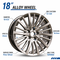 Rines de Aleación de Alto Rendimiento para Automóviles de Pasajeros, 18*8J 5120 ET35, Plateados, 10 Radios, Personalizados para Cadillac CT6 XT6