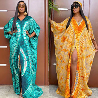 Robe longue à manches longues pour femmes, style ethnique africain rétro imprimé, en satin sexy, transfrontalière Europe-Amérique