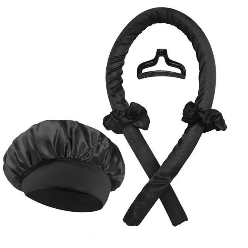 หมวกคลุมอาบน้ำสีดำพร้อมตัว S