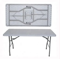 Table pliante portable blanche en plastique pour événements, 1,2 m, 1,8 m, 2,4 m, vente en gros