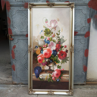 Bingkai Foto Lukisan Kayu Antik Vintage Retro Hias, Bingkai Lukisan Minyak Kayu Kustom, Cetakan Kustom untuk Dinding