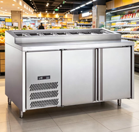 Pendingin Udara untuk Persiapan Pizza Sandwich Komersial |   Lemari Es Stainless Steel Digital Display 2 Pintu Built-In Rak Dapat Disesuaikan Harga Pabrik