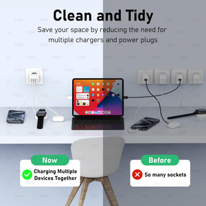 <span class=keywords><strong>USB</strong></span> C sạc cshare 40W <span class=keywords><strong>USB</strong></span> cắm với 2M Loại-C cáp nhiều 4 cổng sạc nhanh cho iPhone 16 15 Pro Max Android <span class=keywords><strong>Adapter</strong></span> - Product Image 5