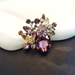 Broches de Cristal con Forma de Flor, Botones de Estrás, Aleación Chapada en Oro, Personalizados, Unisex, Regalo para Compromiso, Boda, Fiesta - Product Image 4